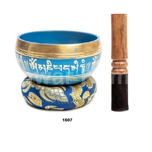 ชุดชามสำหรับร้องเพลงสีฟ้าและสีทองเสียงทำด้วยมือของแท้เกรดการรักษาบรอนซ์ - Product Image 1