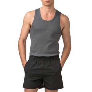 Camiseta sin mangas ajustada vintage personalizada 2026 para hombre, de canalé elástico, transpirable, para fitness, yoga y entrenamiento, estilo jersey de corte largo. - Product Image 2