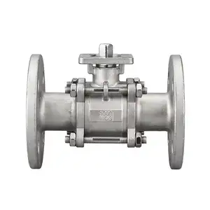 Stainless steel 304 handle flange ball valve switch DN50 80 100 ANSI JIS manual three-piece High platform flange ball valve