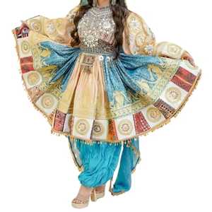 Nouvelle arrivée Robe traditionnelle vintage afghane Kuchi faite à la main en mousseline de soie pour filles avec des broderies complexes Manches longues - Product Image 1