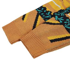 Suéter de punto personalizado OEM ODM para hombre, suéter de punto de manga larga con patrón personalizado, suéter de punto Jacquard informal de gran tamaño - Product Image 4