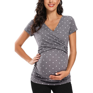 Chemisier de <span class=keywords><strong>grossesse</strong></span> à manches courtes pour femme, tunique de <span class=keywords><strong>grossesse</strong></span> décontractée - Product Image 1