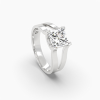 Anillo Solitario Unisex Majestic Valor con Diamante de Corte Princesa de 2.06 Ct Cultivado en Laboratorio, Chapado en Oro de 14K y 18K, Moderno para Compromiso