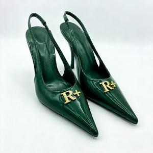 Zapatos de tacón alto de aguja de charol de 9.5 cm para mujer, talla grande, con correa cruzada, punta fina, de tela acolchada, ideales para fin de semana o bodas. - Product Image 5