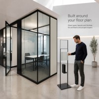 Système de cloison de bureau à vue complète, cloison en verre double vitrage sans cadre, sans structure en aluminium, cloison acoustique pour l'intimité