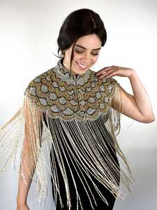 เสื้อคลุมประดับด้วยลูกปัดและประดับด้วยเลื่อมประดับลูกปัดห้อยลงมาที่คอเสื้อผ้าเทศกาลสวยงามสำหรับงานเทศกาล - Product Image 6