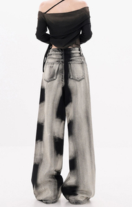 Fabricants de vêtements pour femmes Nouveaux jeans Pantalons larges à jambes évasées style tie-dye pour femmes - Product Image 6