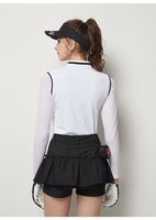 Polo de golf de manga larga con logotipo personalizado para mujer, camiseta transpirable de seda de hielo, color blanco, 2022