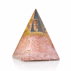 Pirámide de Orgonita de Cuarzo Rosa Natural con Bobina de Cobre, Generador de Energía de Cristal Curativo, Orgón para Meditación y Decoración del Hogar - Product Image 1