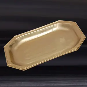 Handcrafted Metal Tray <b>for</b> Luxury <b>Decor</b> Modern Polished Designer Floral Ceramic Wedding Tray <b>for</b> Table <b>Decor</b> Luxury safe plated - Product Image 2