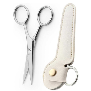 Ciseaux à sourcils de précision professionnels QNQ outil de toilettage en acier inoxydable de haute qualité avec lames incurvées ciseaux de manucure - Product Image 1