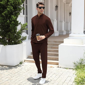 Ensemble décontracté d'été 2 pièces pour homme : Chemise à manches longues boutonnée et pantalon ample respirant à séchage rapide, haute qualité, avec poches, idéal pour le yoga - Product Image 2