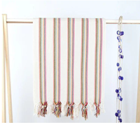 Serviette de bain Peshtemal de luxe moderne à rayures arc-en-ciel de qualité supérieure 90x180cm 400gr en mousseline absorbante à séchage rapide pour l'été