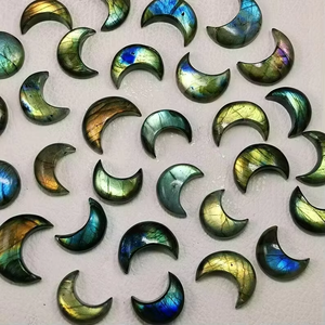 Labradorite High Quantity Smooth Polished Crescent <b>Moon</b> Shape Cabochon Agate Gemstone Blue Fire Color Play Carving Making - Product Image 4