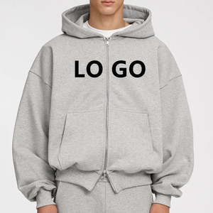 Sudadera con capucha de invierno de lujo de algodón grueso de peso pesado fabricantes de sudaderas con capucha en blanco recortada boxy de gran tamaño para hombres - Product Image 6