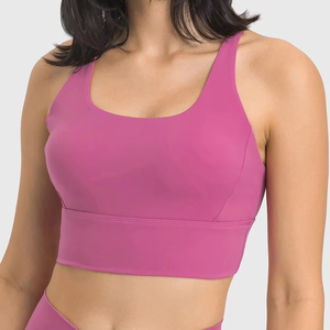 Sujetador deportivo de Fitness con relleno extraíble Reversible sin costuras transpirable para mujer estilo Simple Push-Up para correr y gimnasio - Product Image 1