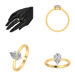 Anillo de Oro Sólido de 10K para Mujer con Diamante Solitario de 1 Quilate, Claridad VS, Color EF, Diamante Cultivado en Laboratorio, Corte Brillante, Certificado IGI, Anillo de Compromiso de Lujo Amarillo - Product Image 2