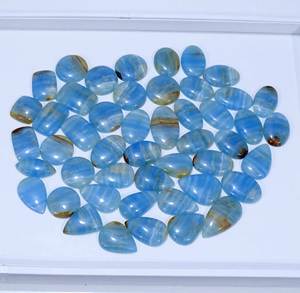 หินแคลไซต์ทรงหลังเบี้ยสีฟ้าธรรมชาติที่มีรูปร่างและขนาดที่ดีที่สุดผลิตจากควอตซ์ระดับพรีเมี่ยมสำหรับการทำเครื่องประดับ - Product Image 5
