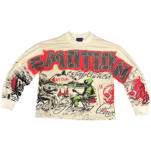 T-shirts entièrement imprimés, peints à la main, à manches longues, avec motifs diamant, vêtements de marque de créateur, fabrication sur mesure de t-shirts - Product Image 1