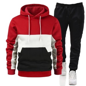 Survêtement homme Jogging décontracté Ensemble extérieur Sweats à capuche + pantalon de survêtement noir 2 pièces Mode Couleurs chaudes et contrastées Sportswear - Product Image 3
