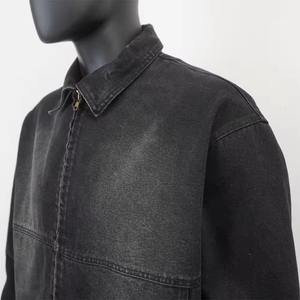 เสื้อแจ็คเก็ตยีนส์ผู้ชายแบบมีสไตล์  ซิปหน้า  แบบทำเก่า  สำหรับผู้ชาย - Product Image 3