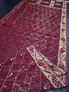 Exclusif Deshi Dhakai Jamdani Sharee Qualité d'exportation pour les femmes JAMDANI FABRIC Bleu VERT Doré Bleu Ciel du Bangladesh - Product Image 6