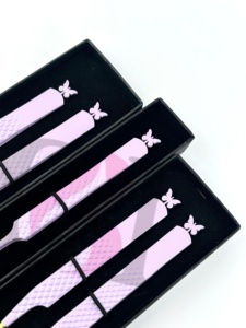 Pince à épiler papillon GETUP BROSONS IMPEX 90 à 45 degrés en acier inoxydable avec revêtement poudré lilas, durable et isolante - Product Image 4