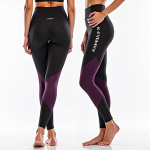 Femmes taille haute pleine longueur couleur unie coupe sèche Leggings de Compression respirant écologique grande taille pantalon d'entraînement pour la salle de sport - Product Image 1