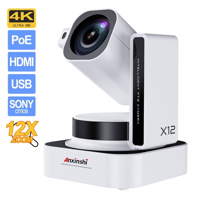 4K Ultra Sony COMS 12X Optical Zoom 8X Digital ZOOM POE HDMI USB Support Video Conference PTZ Camera with Zoom
