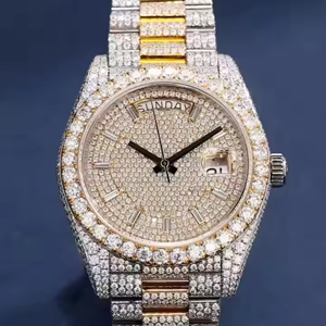 Montre Moissanite Diamond Style Hip Hop avec nouveau design entièrement glacé avec Vvs Clarity montres-bracelets pour hommes femmes - Product Image 1