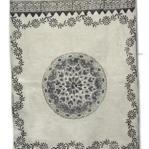 Unisex Yoga Mat Handmade 100 % Cotton 68" X 24" Size Hand Block Floral Printed Rectangular Mat for Exercise at Home - Product Image 1