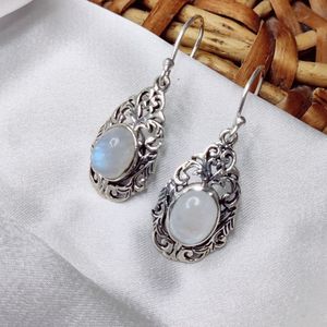 มูนสโตน อัญมณี 925 ต่างหูเงินสเตอร์ลิง ของขวัญสําหรับงานหมั้น - Product Image 4
