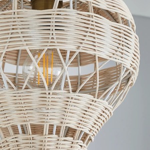 Lámpara colgante interior moderna bonita y ecológica, pantalla de ratán tejida a mano, decoración de iluminación de diseño asiático minimalista personalizable - Product Image 3
