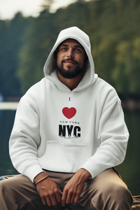 Love New York Men Sudaderas con capucha hechas de tela de lana de algodón 100% lavado ácido - Product Image 4