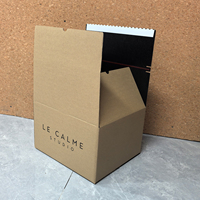 Boîte cadeau personnalisée en carton ondulé avec fermeture éclair, logo imprimé, bande déchirable et fermeture autocollante pour l'expédition