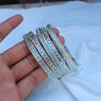 925 argent Sterling plaqué 4 ensemble coeur flèche Texture Vintage Bracelet fait main pour les femmes bijoux de mode fournisseurs en gros