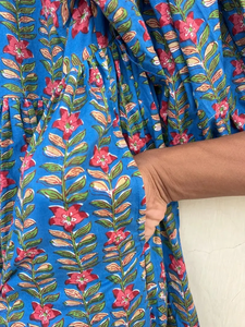 เดรสมิดิพิมพ์ลายดอกไม้, เดรสมิดิคอลึกแขนผูกเชือกผูกเชือกสำหรับใส่ทำงานชายหาดวันหยุดพักผ่อนเสื้อผ้าสไตล์ปาร์ตี้ - Product Image 5