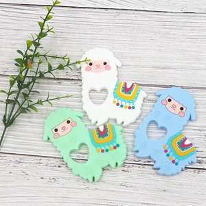 Venta al por mayor de animales de grado alimenticio varilla pequeña de silicona artículos para niños regalo de enfermera mordedura ovejas mordedor bebé silicona CE - Product Image 2