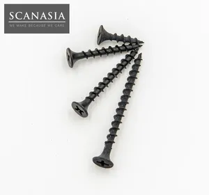 Vis à cloison sèche métrique en acier, finition zinc et noir, norme DIN - Product Image 1