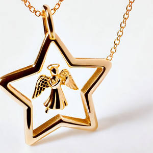 Pendentif design usine en acier inoxydable costume personnalisé bijoux plaqué or 18 carats - Product Image 6