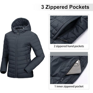 Women's Casual Winter Puffer Jackets <b>Stand</b> Collar Zipper High Quality 100% Polyester Solid Colour Breathable <b>Coats</b> Custom Cotton - Product Image 2