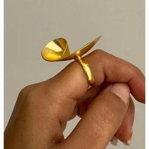 Romantic Vintage Statement Fashion <b>Rings</b> Brass Gold Plated Inlay Jewelry Geometric Shape Unisex for Gift - Product Image 3