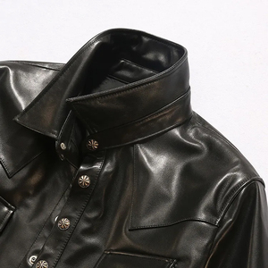 Diseña Tu Propia Camisa de Vestir de Manga Larga para Hombre, 100% Cuero, con Cuello Camisero, al por Mayor - Product Image 3