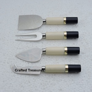 High Standard Resin Cheese Sets & Top Quality Stainless Steel Cheese <b>Knife</b> Set Aqua Swirl Pattern For Home Decor Wedding Gifts - Product Image 5