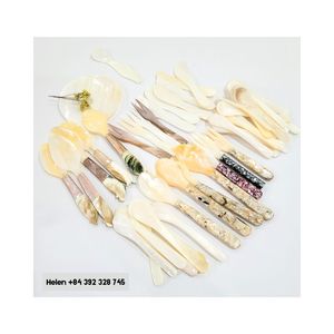 JUEGOS DE PLATOS Y CUCHARAS DE SERVICIO DE ALTA CALIDAD ARTESANÍA NATURAL PREMIUM OCEAN PARA RESTAURANTE HOTEL BAR SERVIR EN ATMÓSFERA DE LUJO - Product Image 6