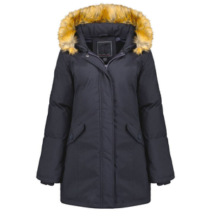 Veste parka pour femme d'extérieur 100% nylon imperméable respirante coupe-vent séchage rapide écologique capuche en fourrure fermeture éclair régulière - Product Image 2