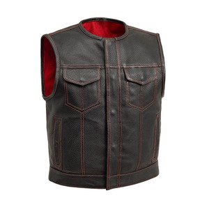 Chaleco de Motocicleta sin Mangas para Hombre, Diseño Único, Novedades, Talla Grande, Estampado, con Botones, de Cuero PU Texturizado - Product Image 6