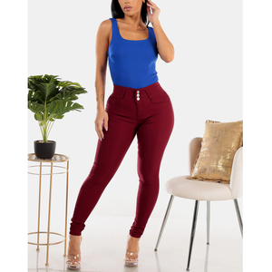 Conception personnalisée Top Vente Femmes Pantalon Raccord Pantalons Décontractés de Haute Qualité Pantalons Longs Bas Haut Slim Taille Haute De BD - Product Image 1