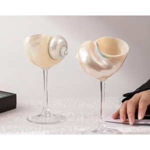 Copas de vino de concha marina personalizadas hechas a mano, regalos de boda, regalos de aniversario, bodas de playa, Copas de Martini de concha marina hechas a mano - Product Image 3
