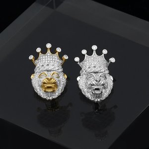 Colgante de cara de León de oro macizo de 14 quilates de la mejor calidad con VVS Diamond Hip Hop Style Joyería fina para fiesta y boda en India - Product Image 4
